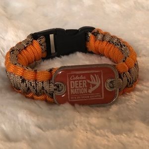 Cable as Deer Nation Orange 550 Survival Paracord Bracelet NWOT am